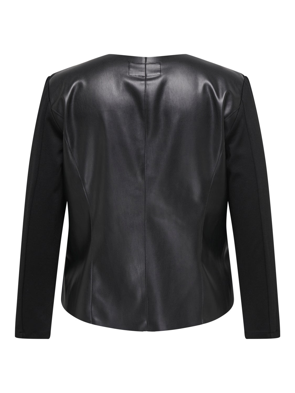 Curvy faux leather blazer