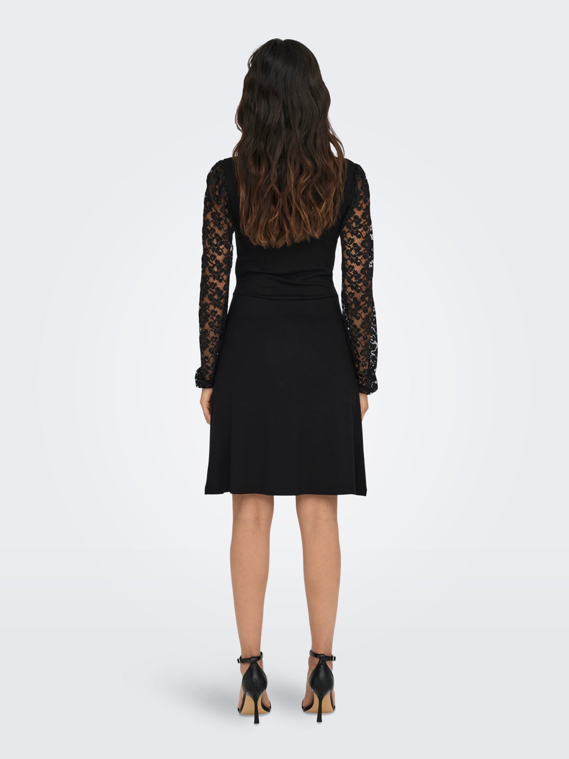 Mini v-neck dress with lace detail