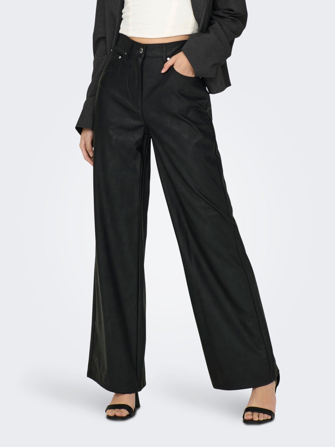 Faux leather trousers