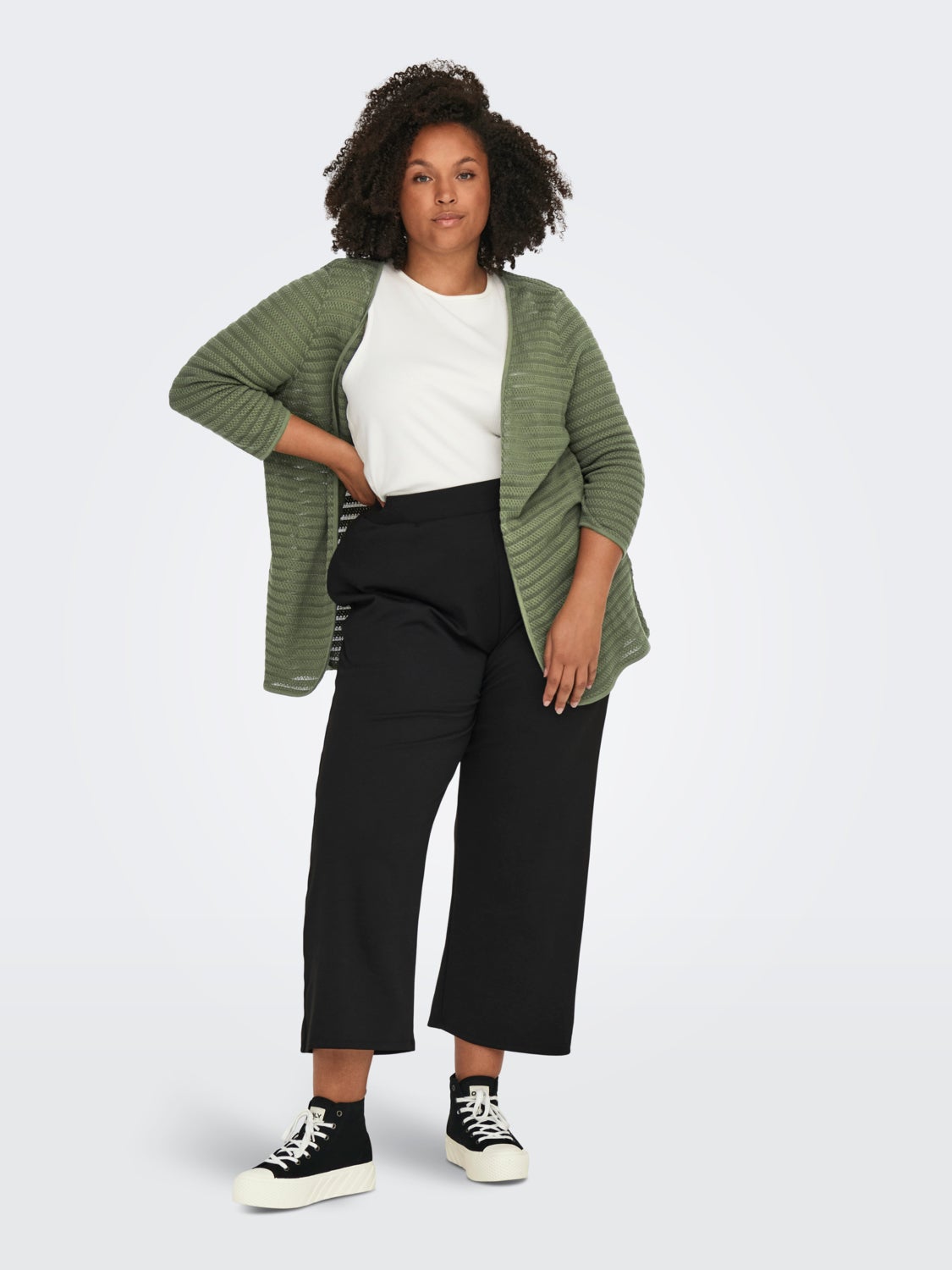 Curvy texture Knitted Cardigan