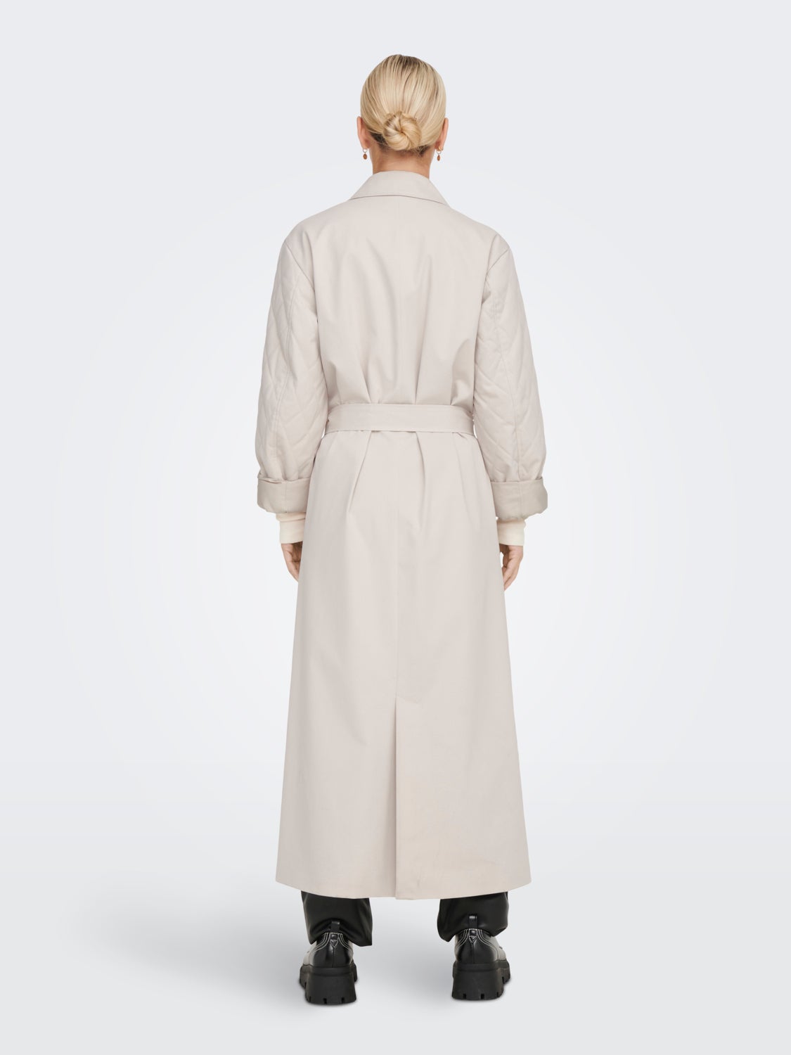 Long Mix Quilted Trenchcoat