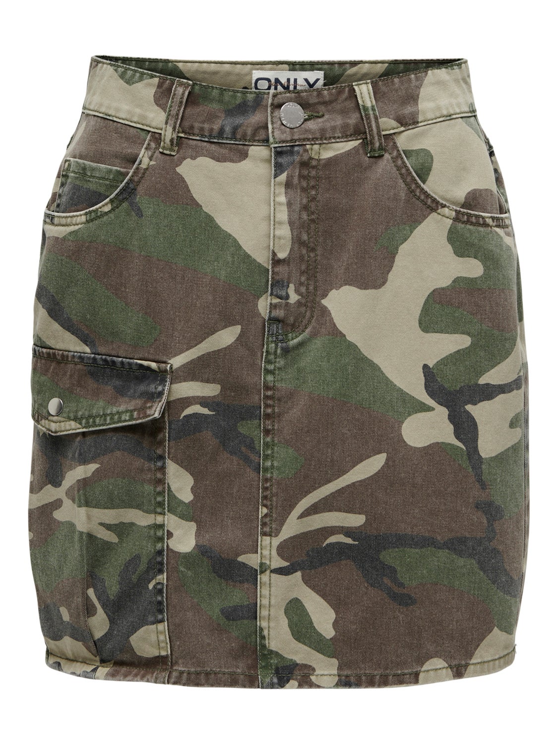 Cargo denim skirt