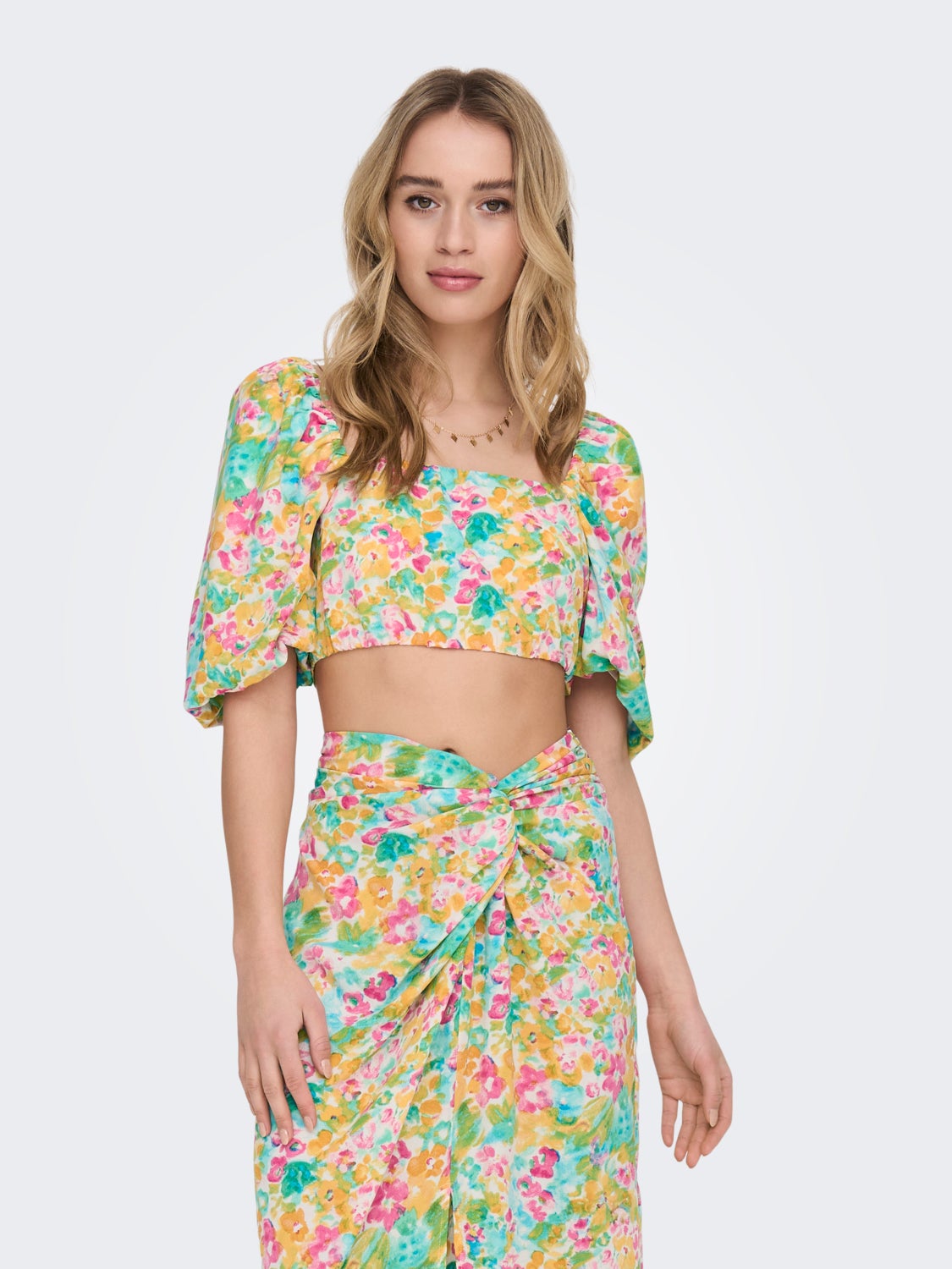 Cropped Top With Smock Detail