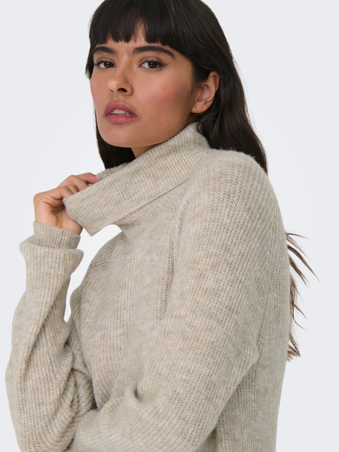 Mini roll neck knitted dress