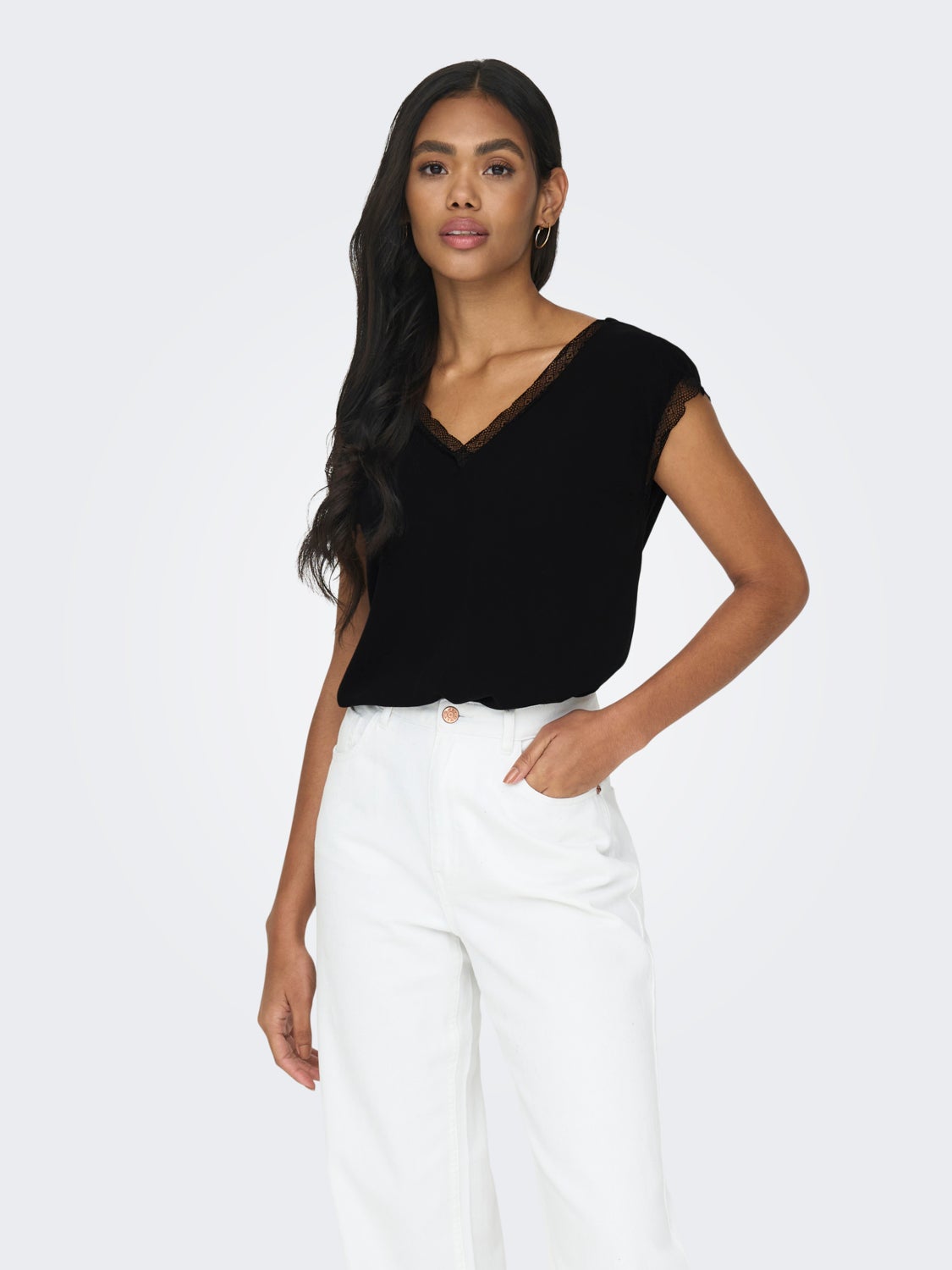 Regular Fit V-Neck Top