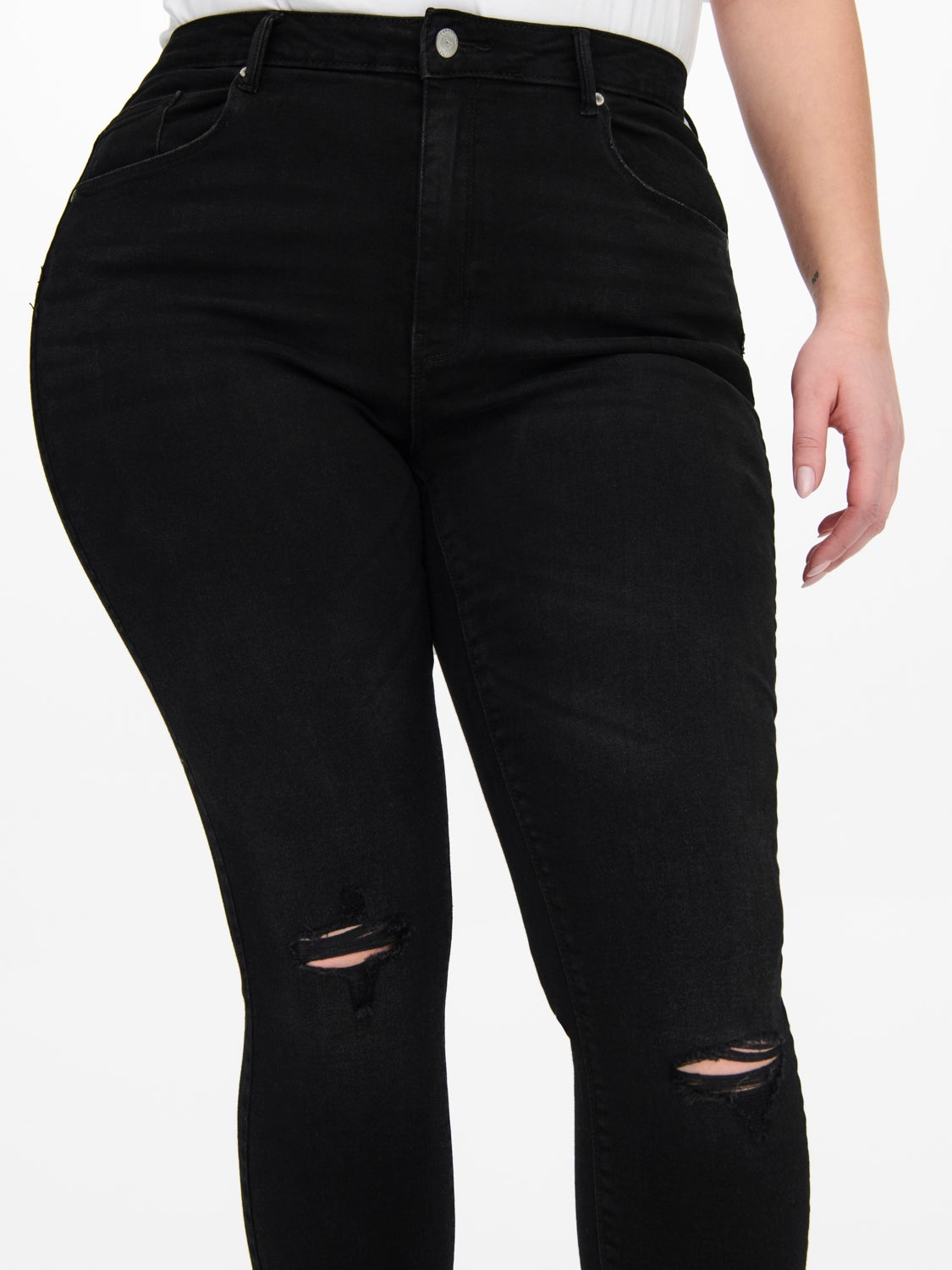 Curvy CARLaola Knee Cut high waisted skinny jeans