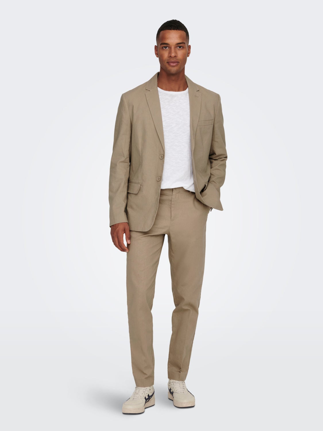 Linen blend chinos