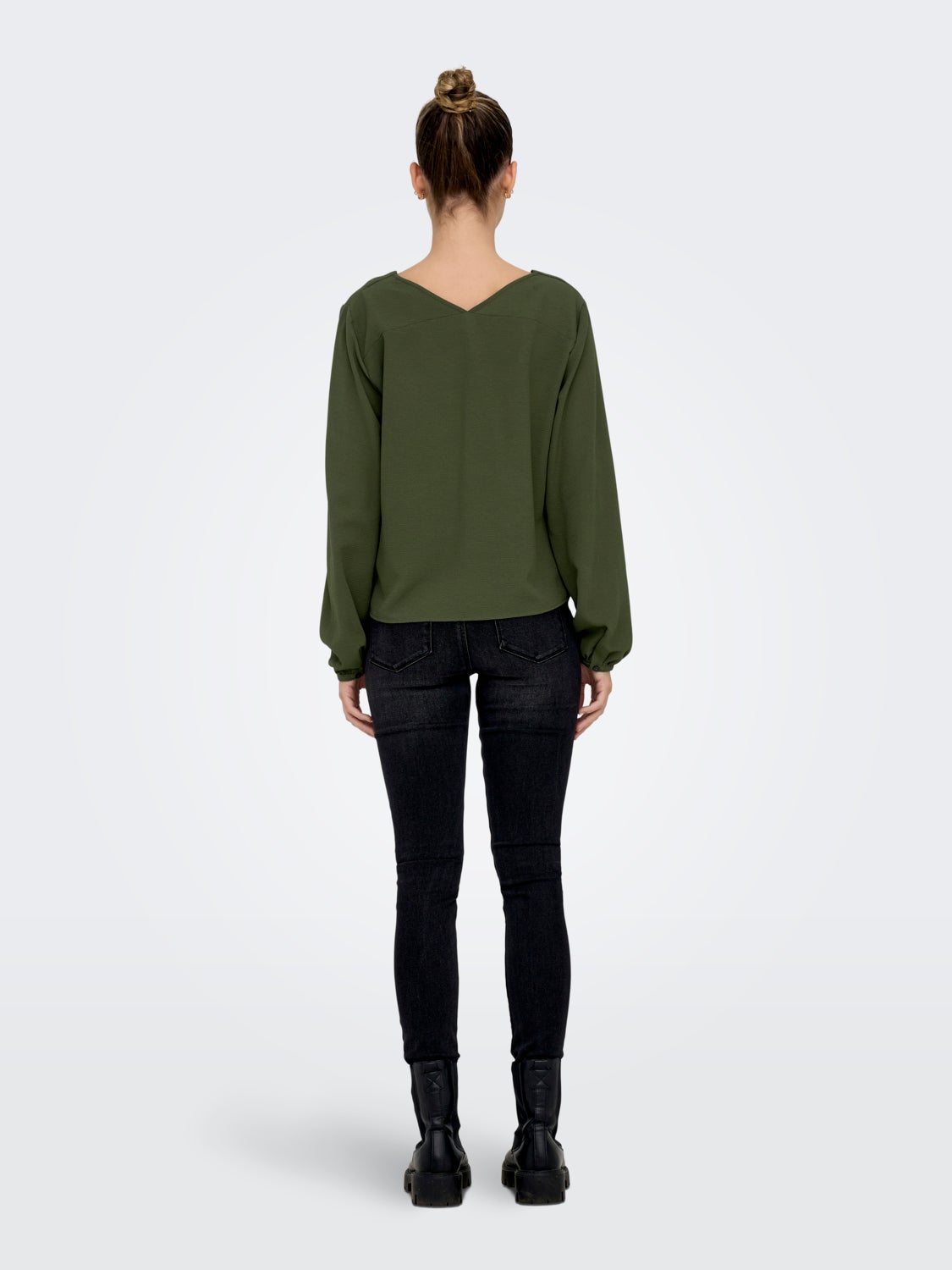 V-neck top with long sleeves