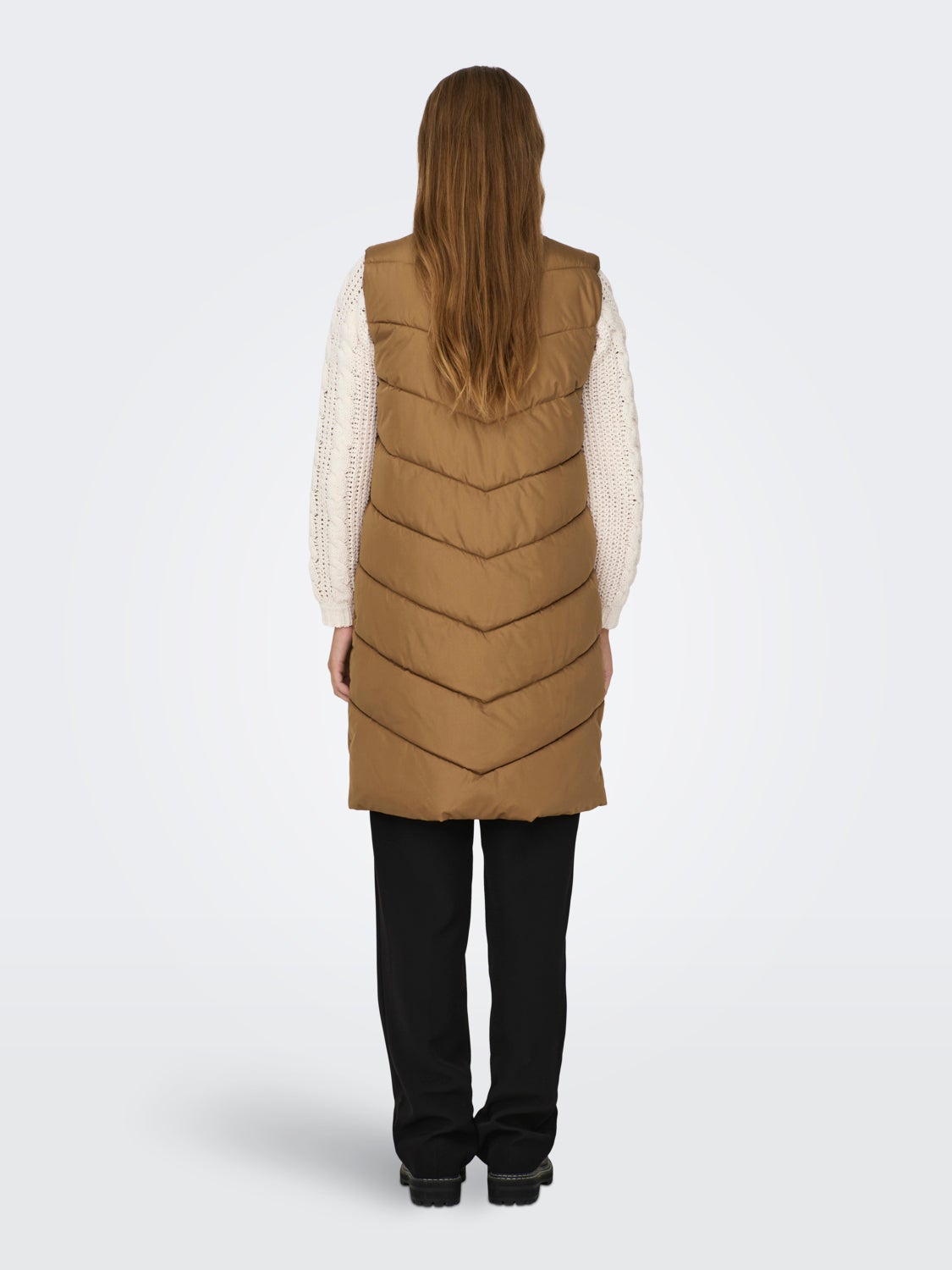 Long vest with high neck