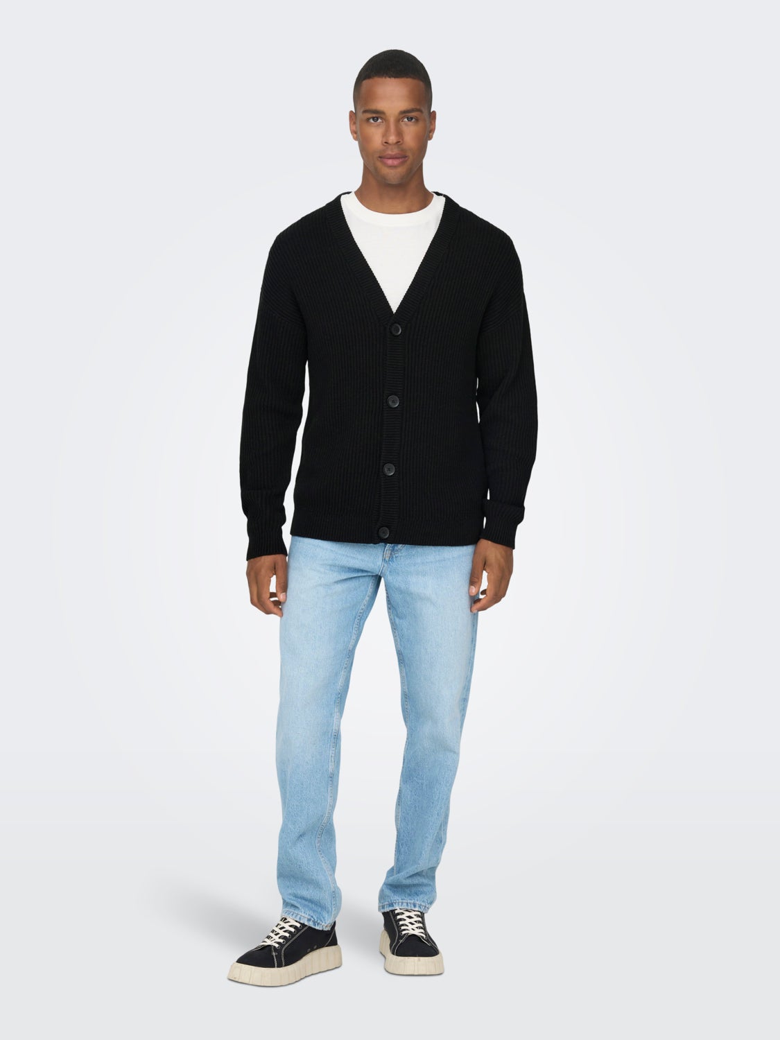 V-Neck Knit Cardigan