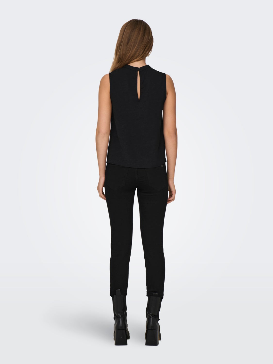 high neck top with lace