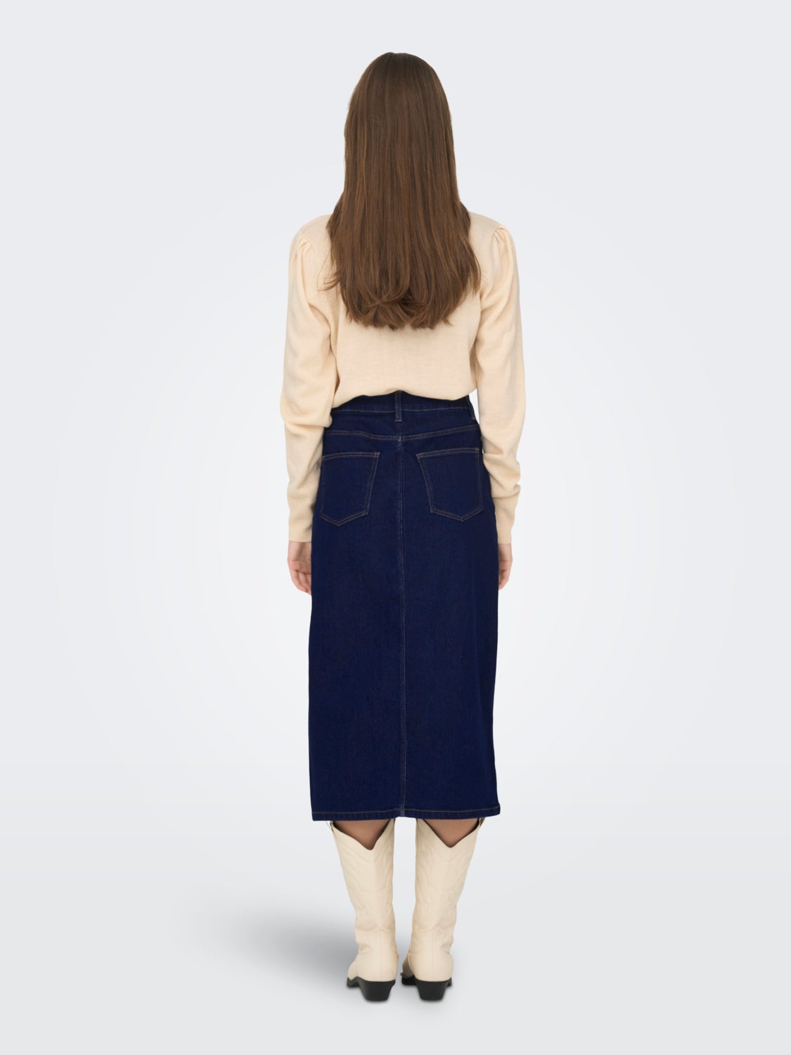 Midi denim skirt