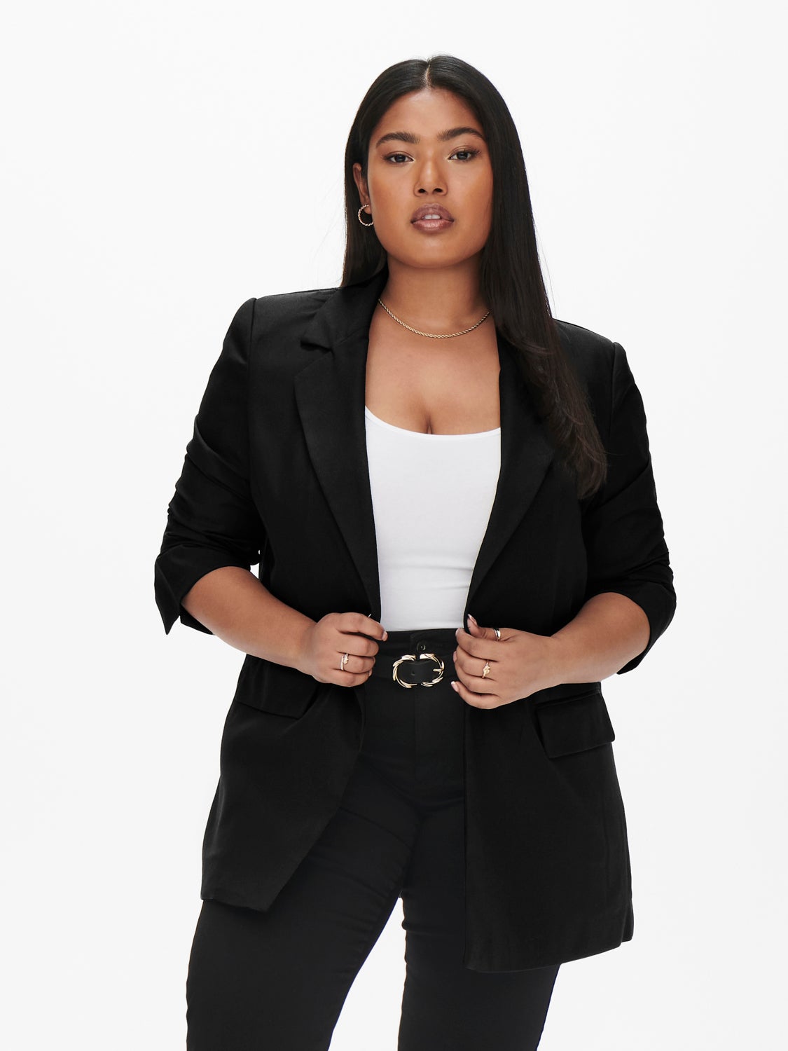 Curvy solid colored Blazer