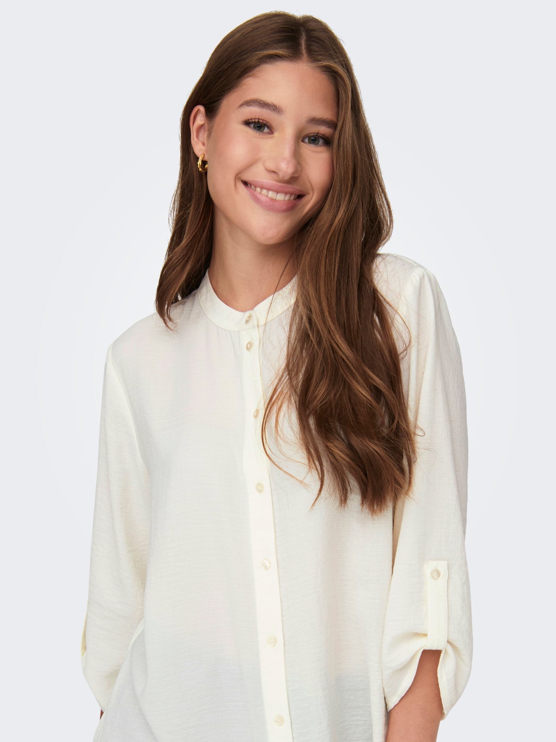 Mini shirt dress with china collar