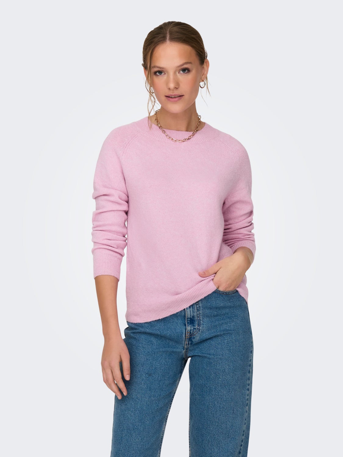 high neck knitted pullover