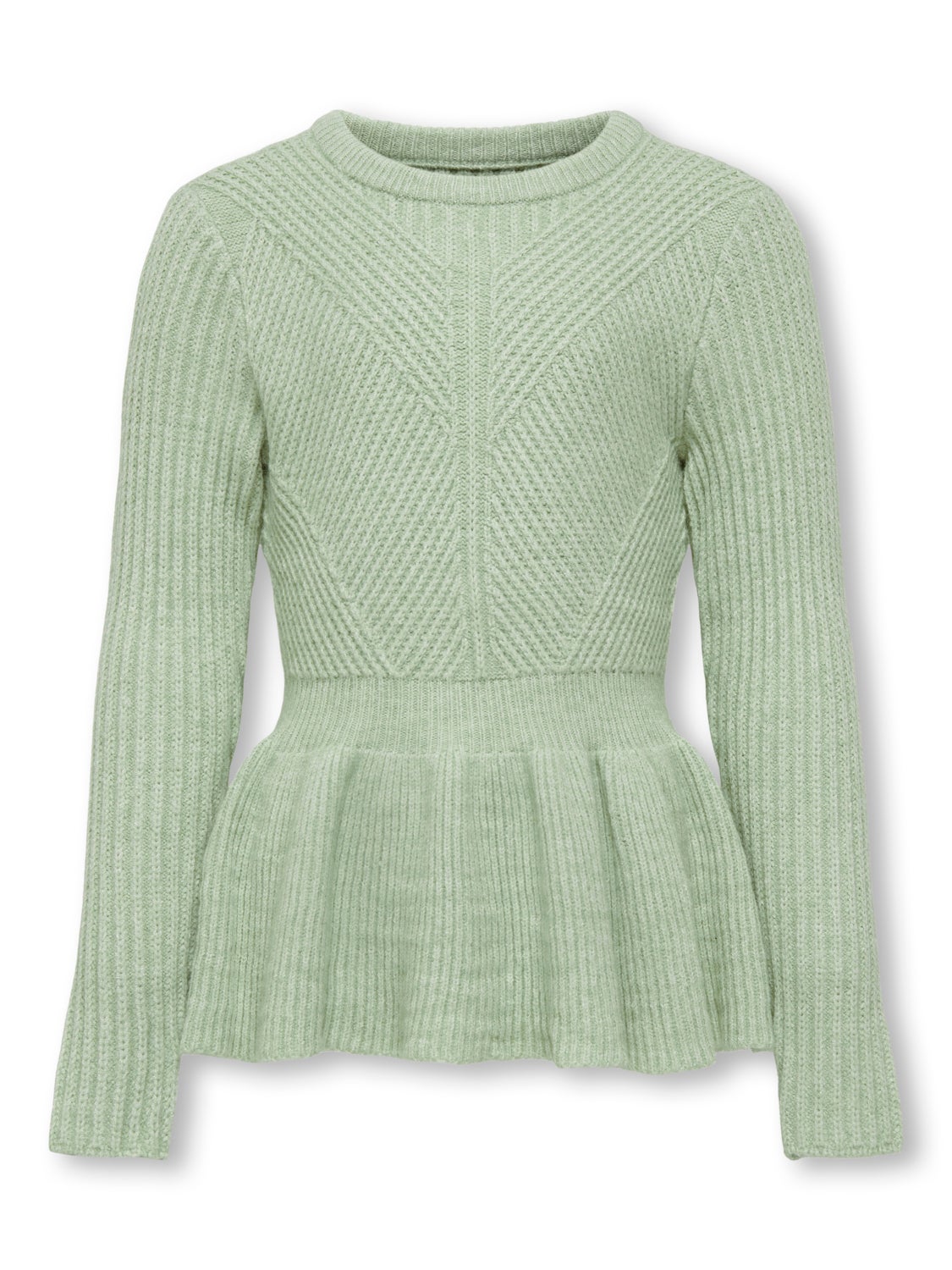 Knitted pullover with peplum detail