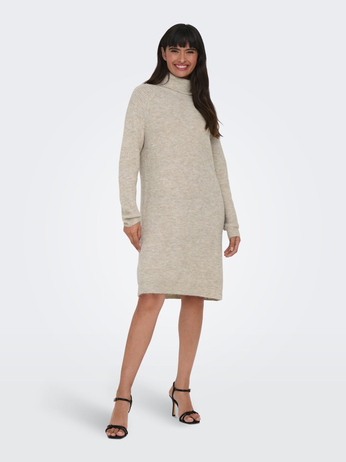 Mini roll neck knitted dress