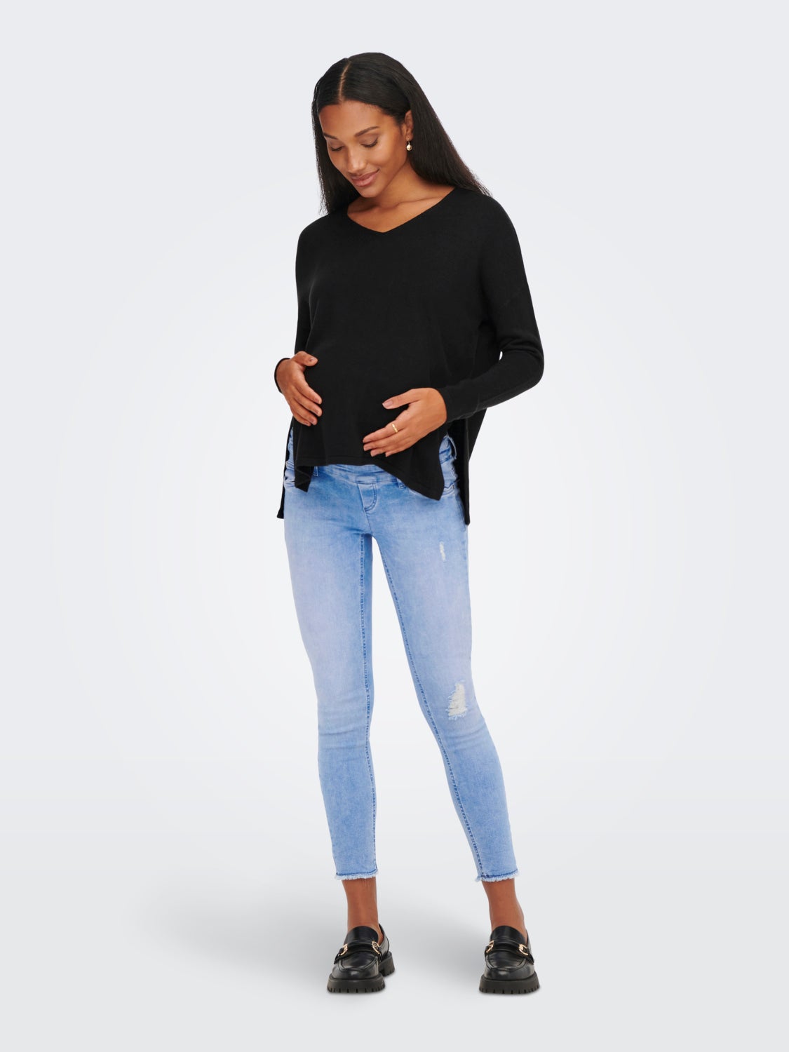 Mama striped Knitted Pullover