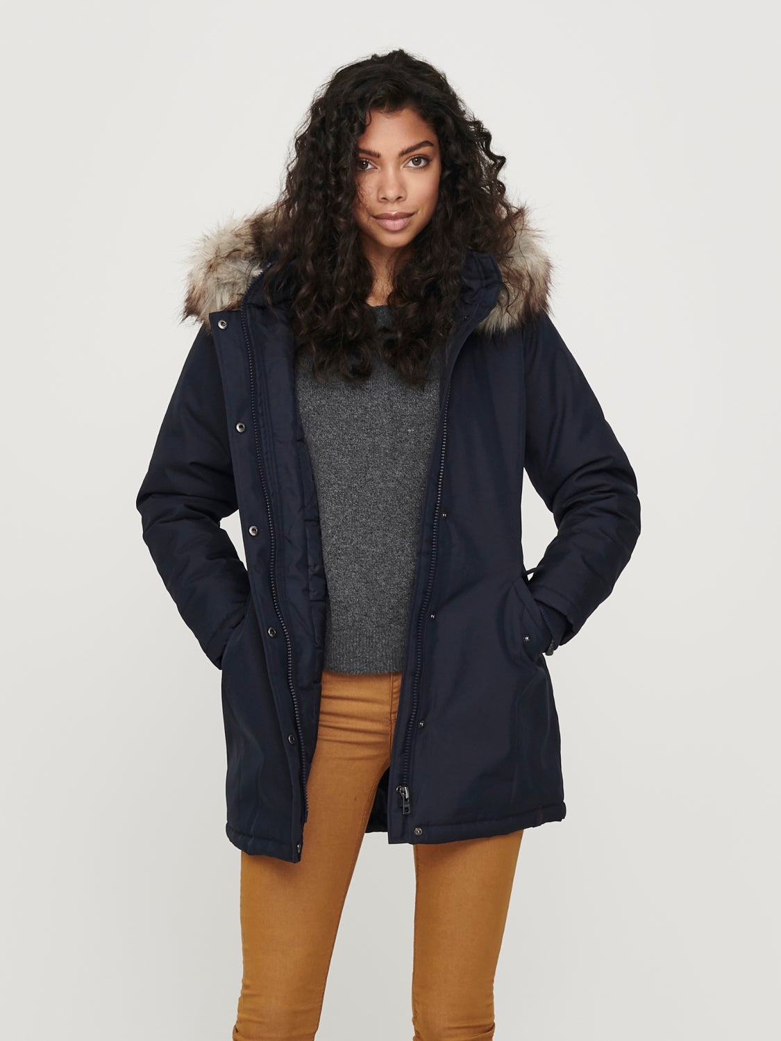 Solid Parka coat