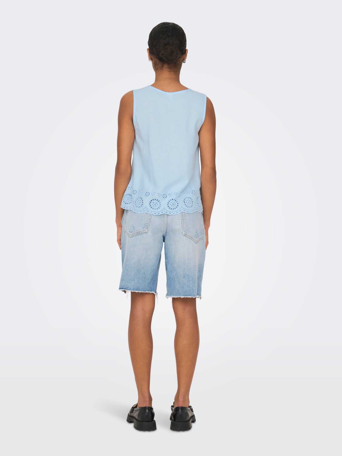 V-neck top with lace detail