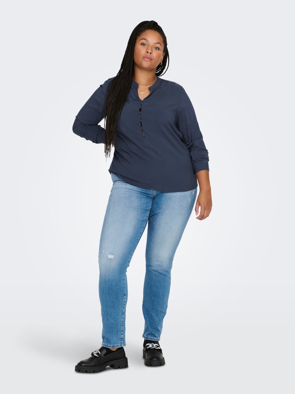 Curvy viscose Long Sleeved Top