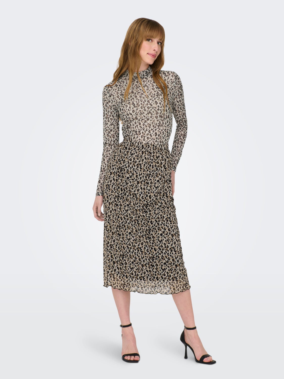 Highneck mesh Long Sleeved Top