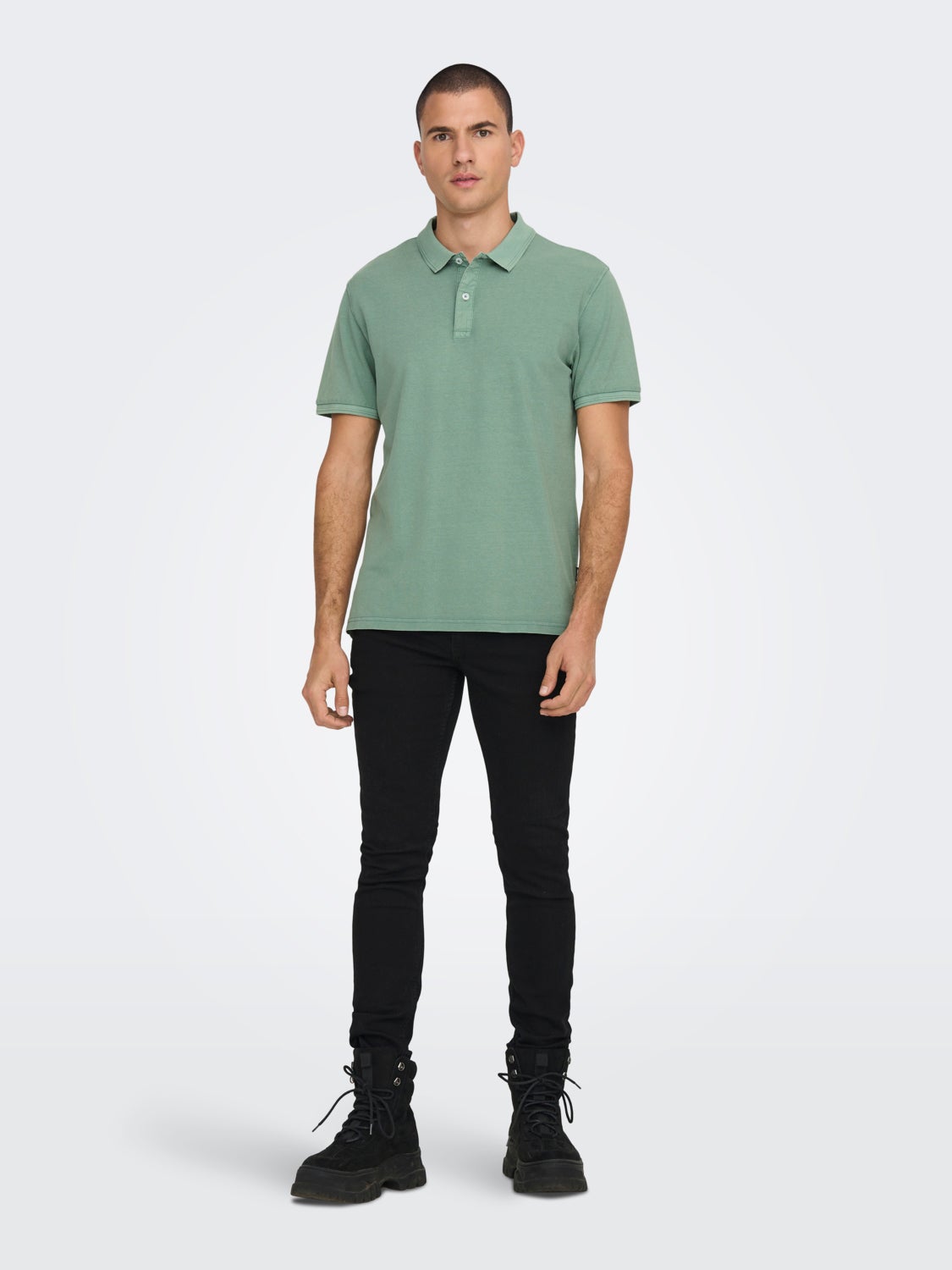 Slim Fit O-Neck Polo-Shirt