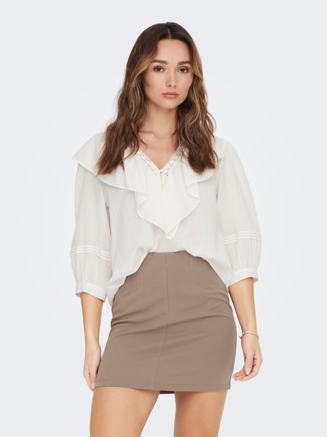V-neck frill detail top