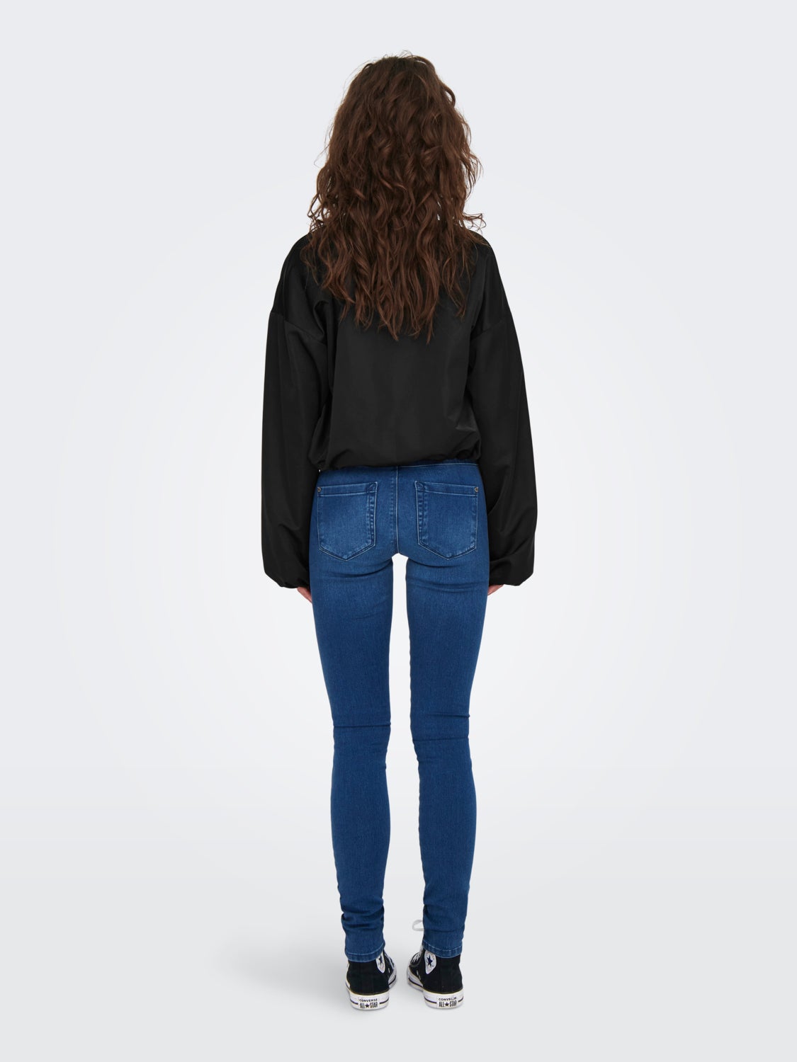 Balloon sleeve bomber jacket