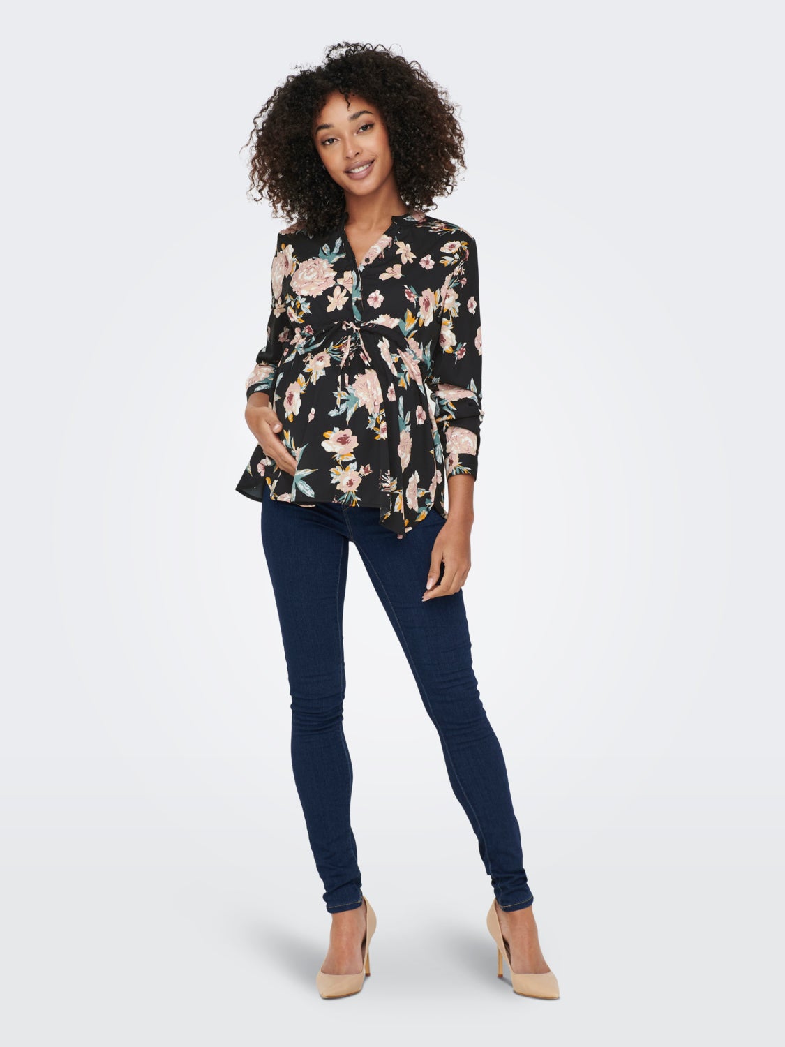 Mama 7/8 sleeve V-neck Top