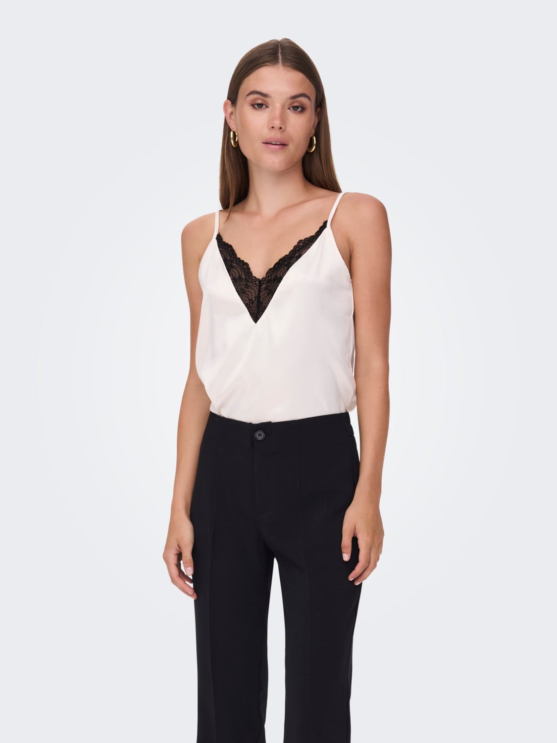 V-Neck Lace Sleeveless Top