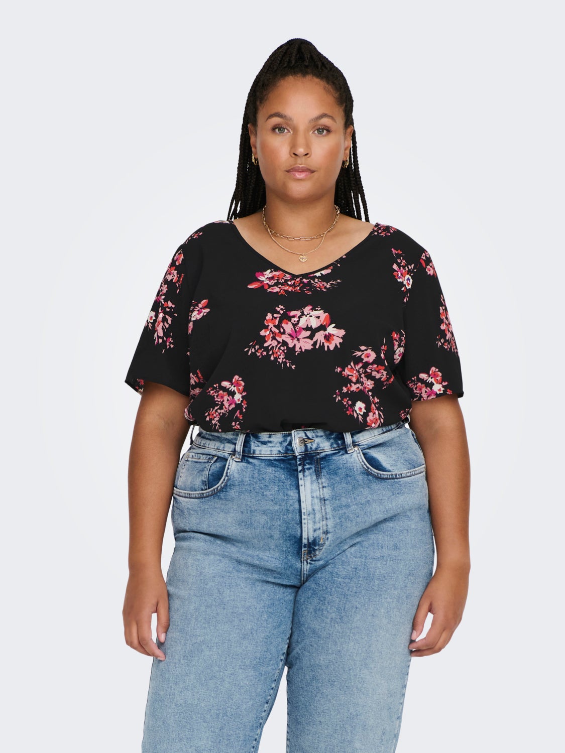 Curvy printed top