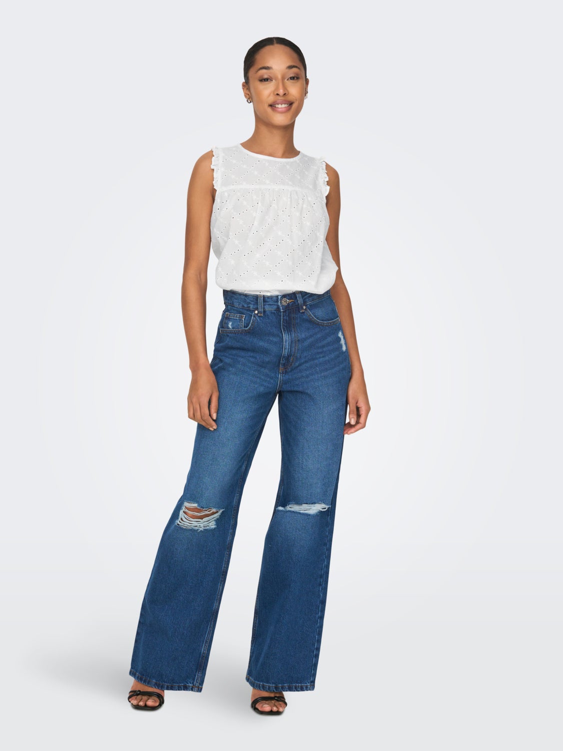 Sleeveless top with lace detail