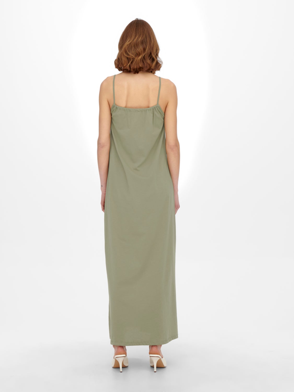 Solid colored strap Maxi dress