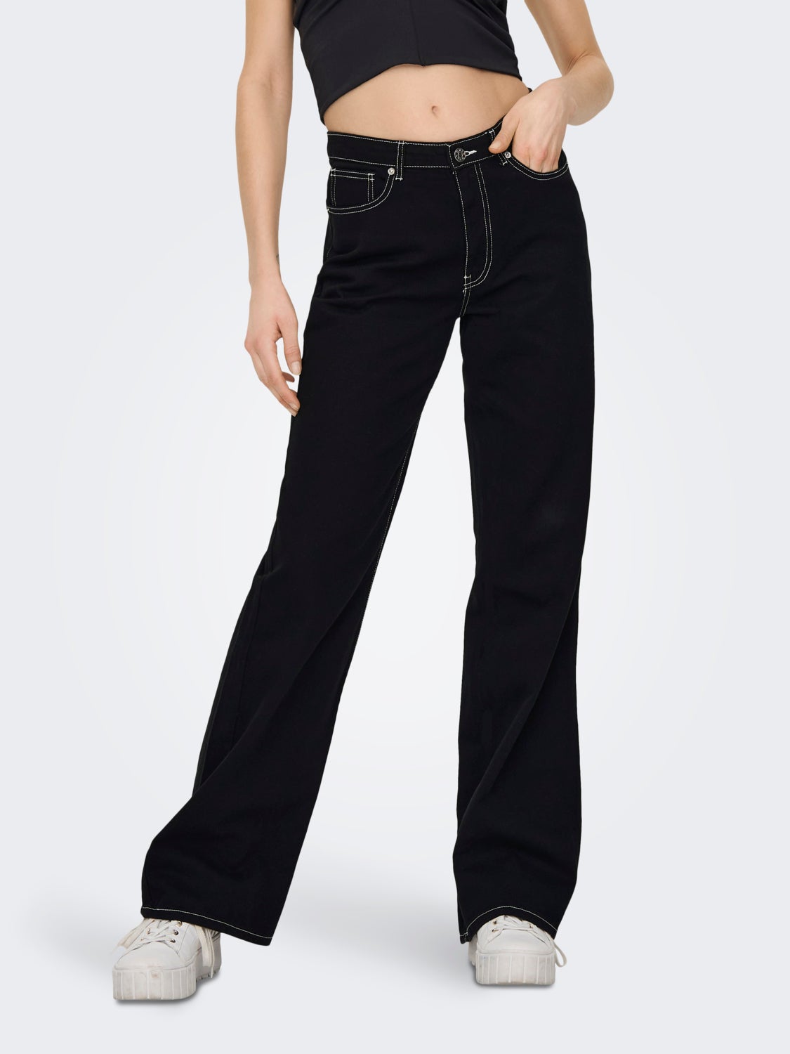 ONLJUICY-DARSY HW WIDE CONTRAST PANT
