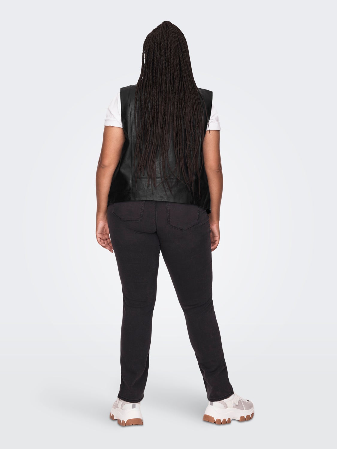 Curvy Faux leather Biker Waistcoat