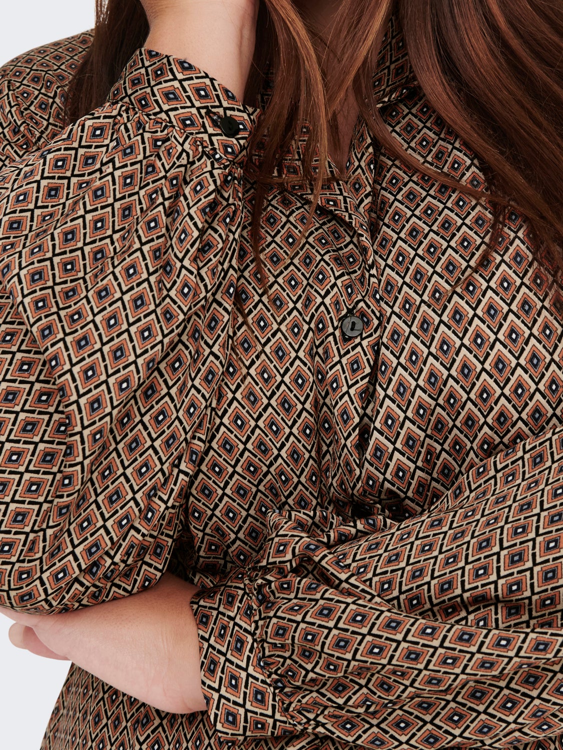 Curvy printed shirt dress