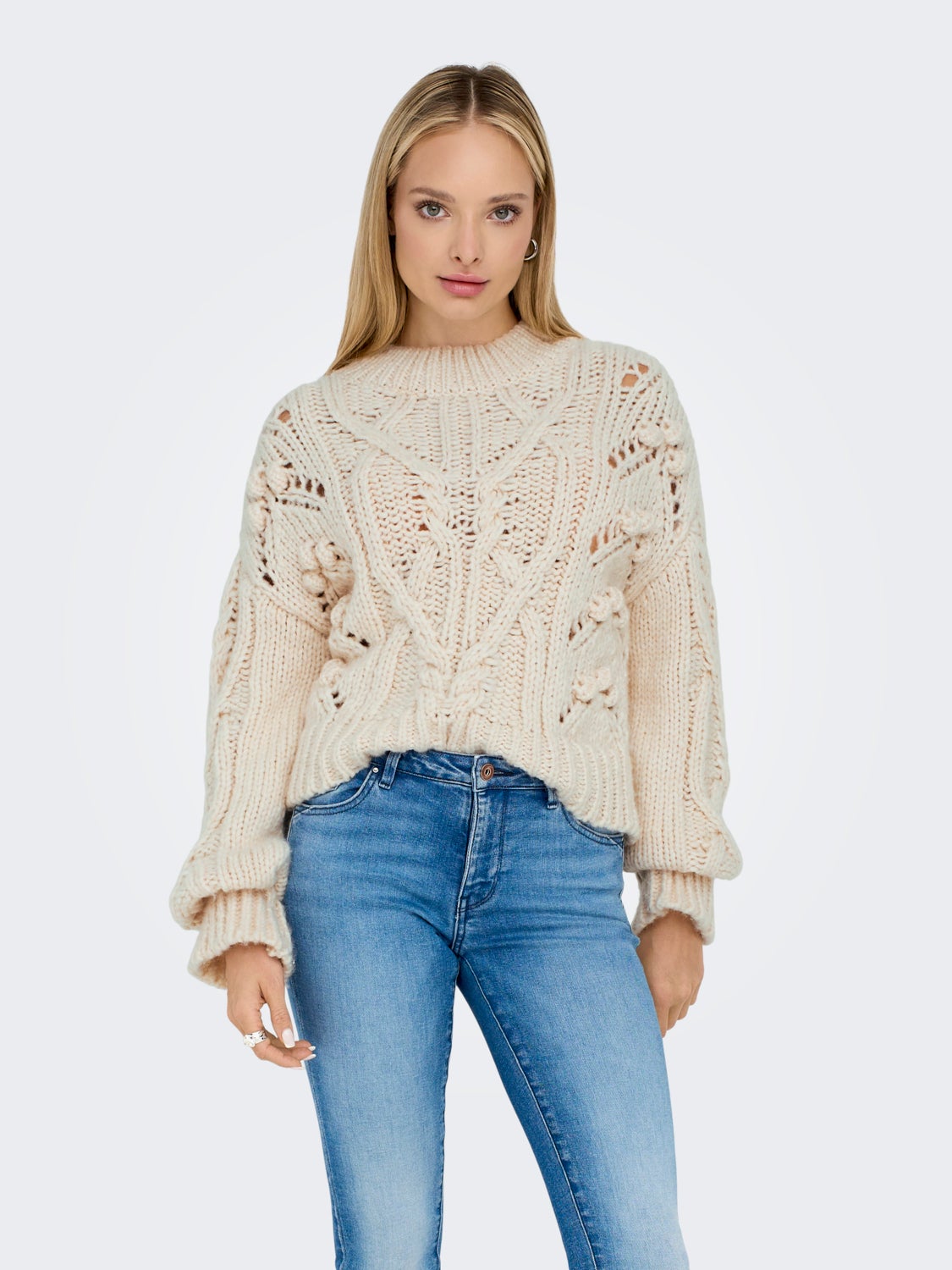 High neck knitted pullover