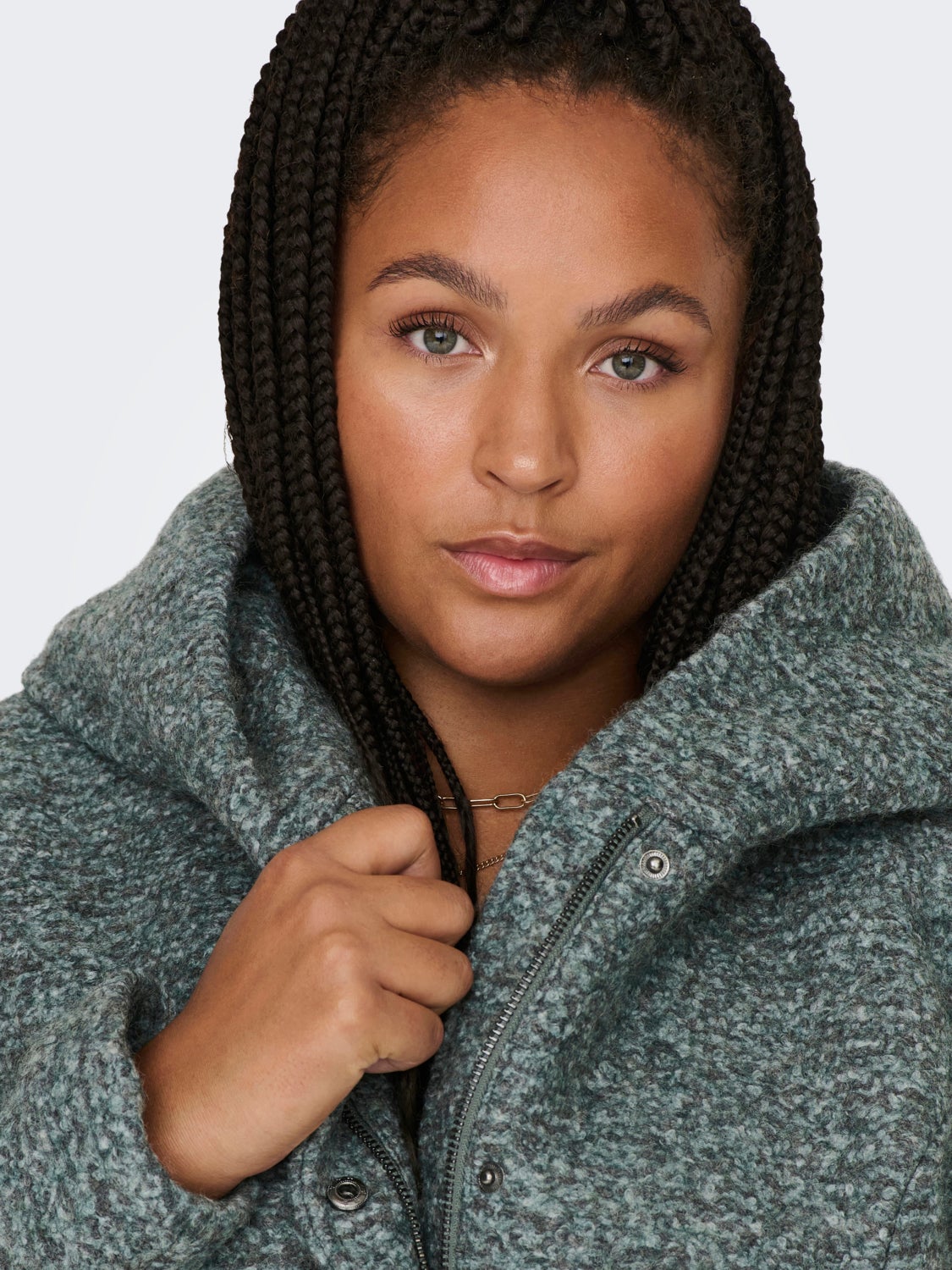 Curvy boucle wool Coat