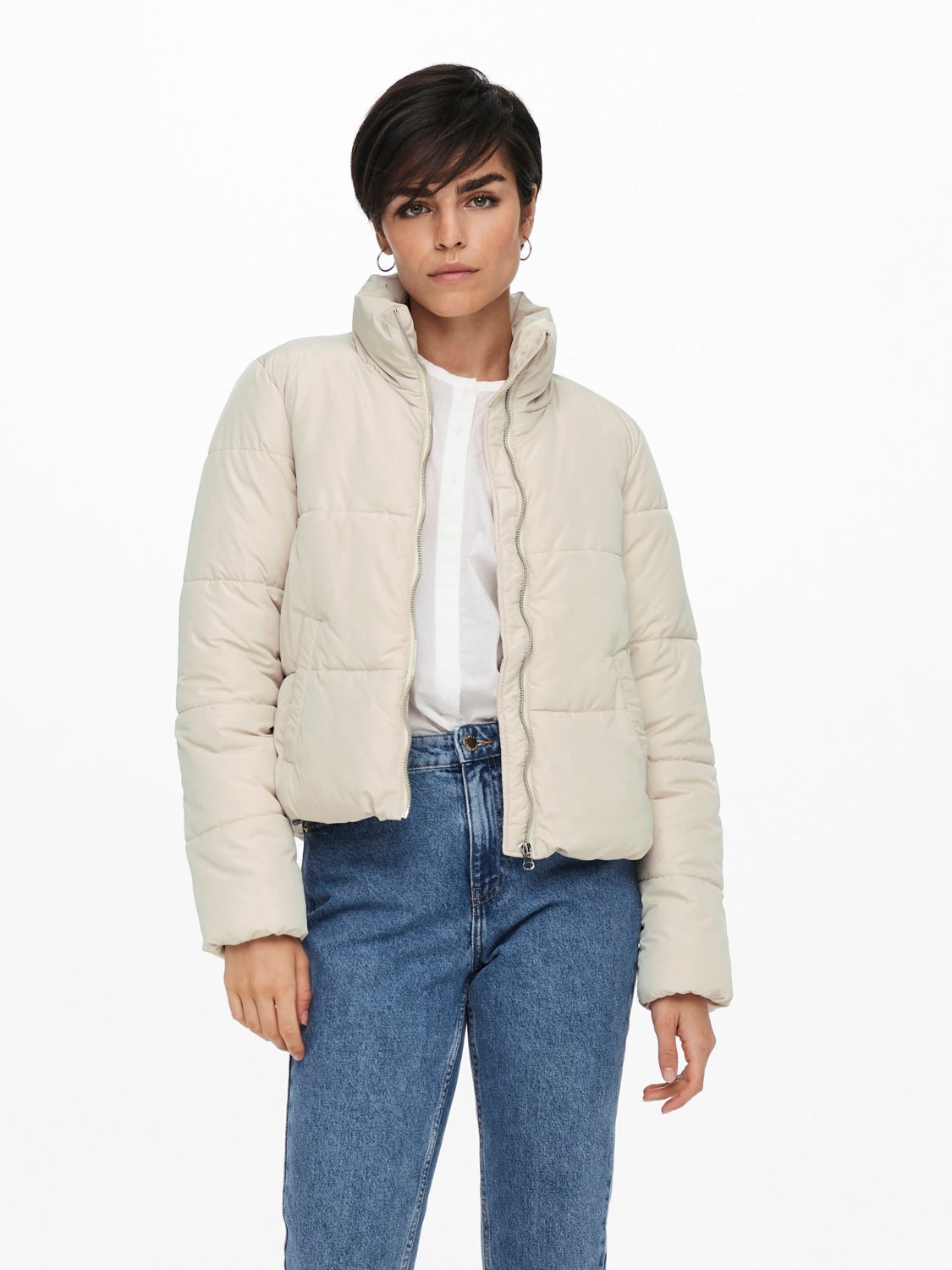 High neck short jacket