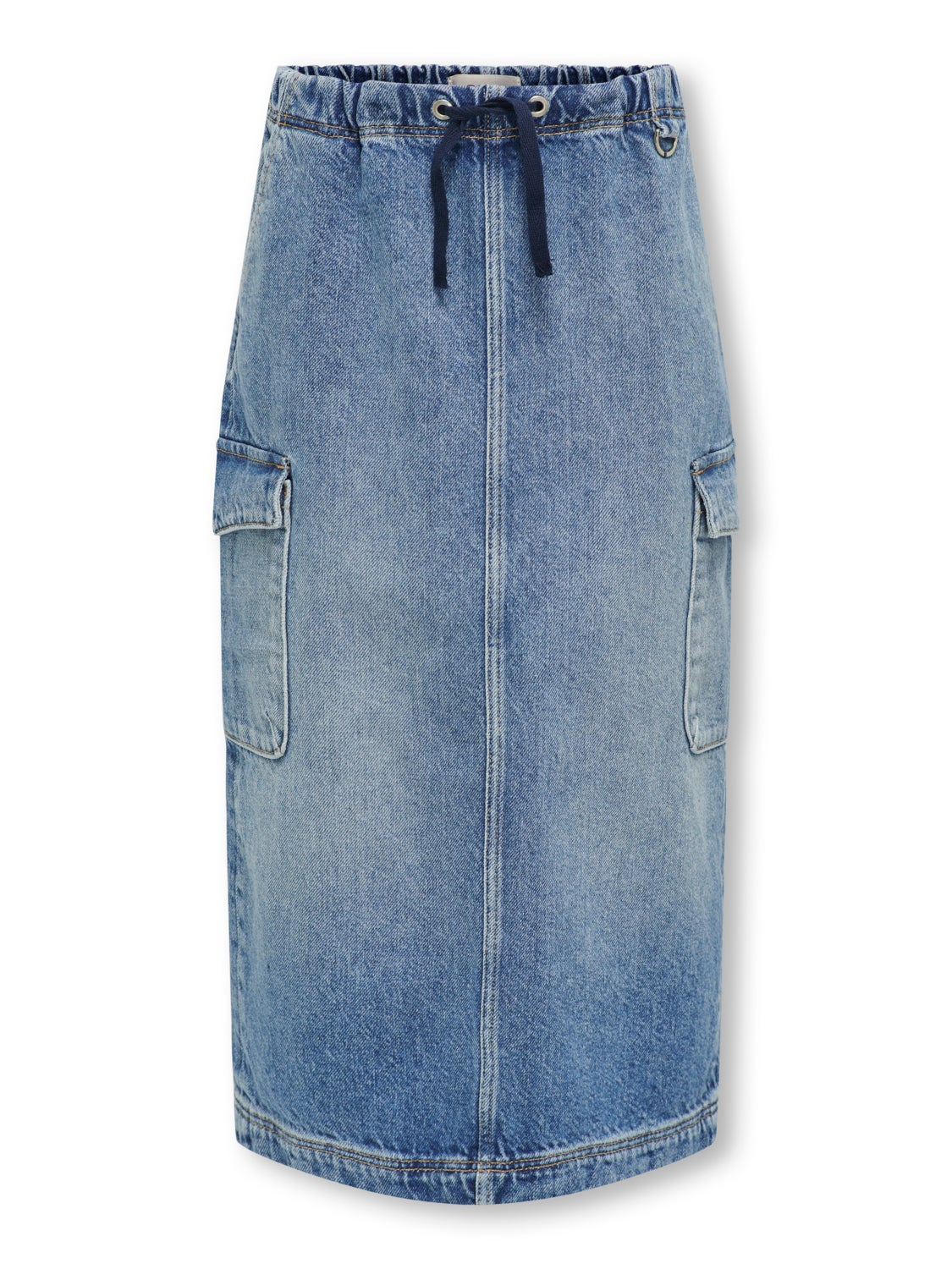 Maxi denim dress with cargo pockets
