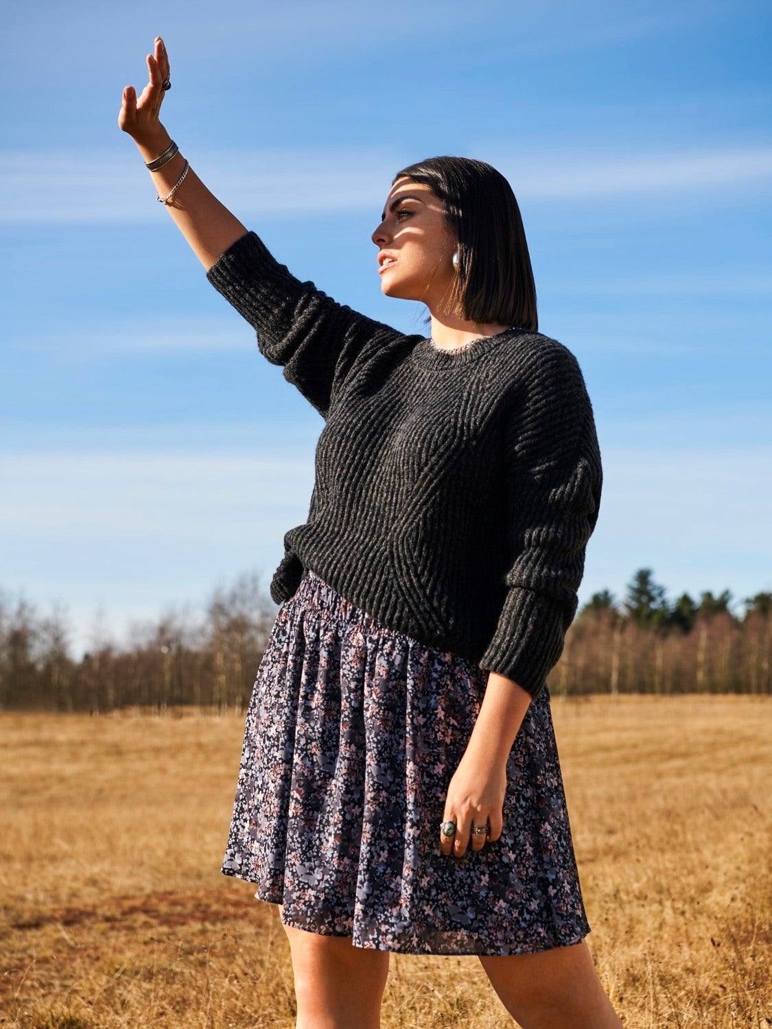 Curvy patterned Knitted Pullover