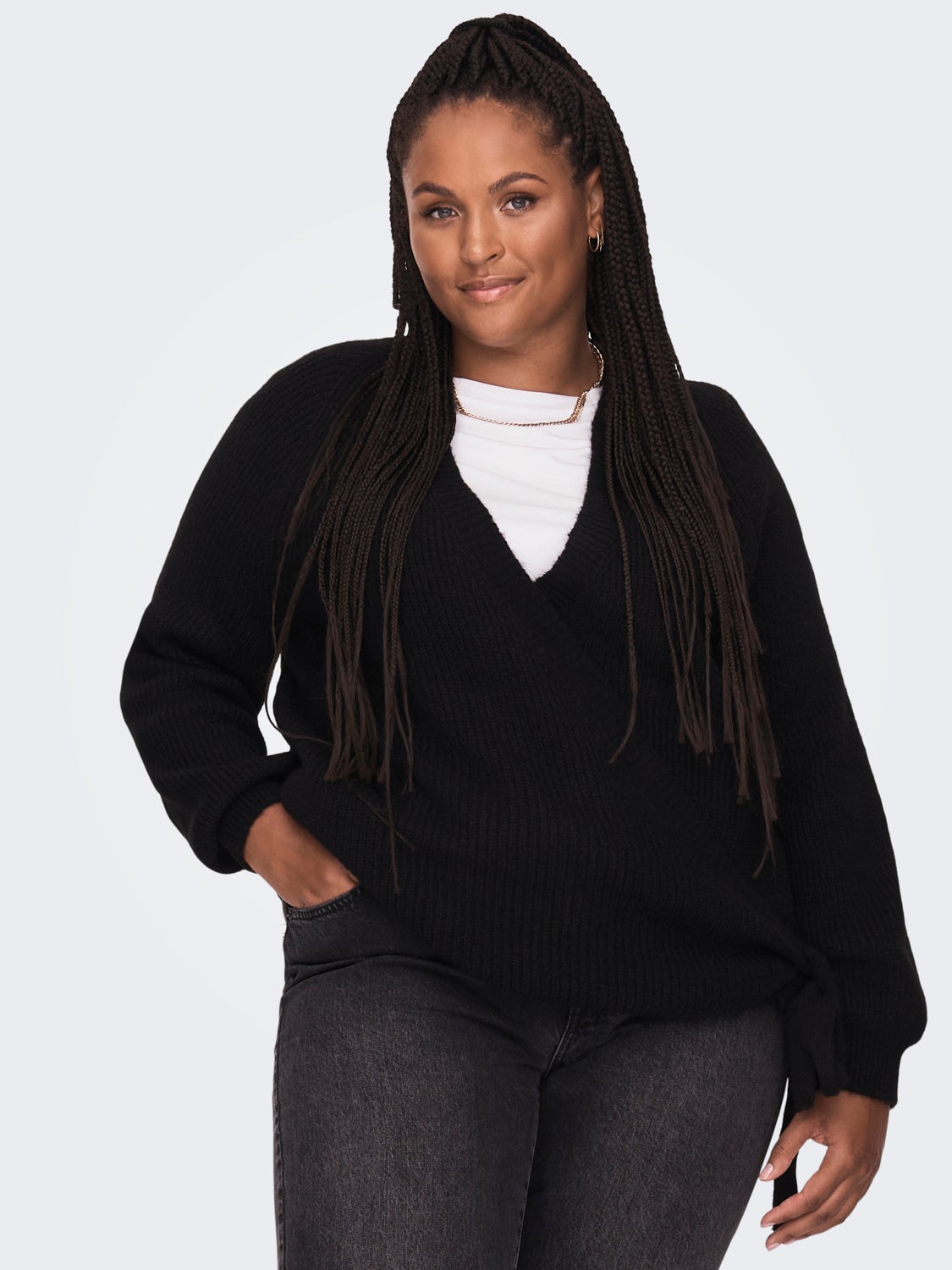 Curvy wrap Knitted Pullover