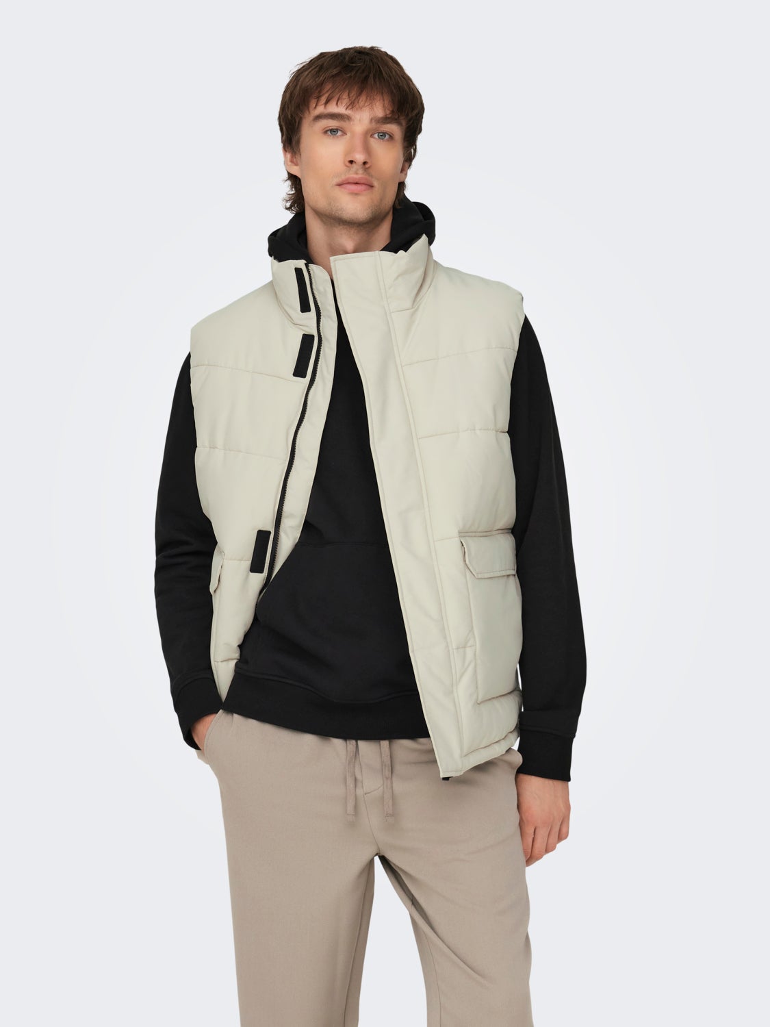 High neck puffer gilet