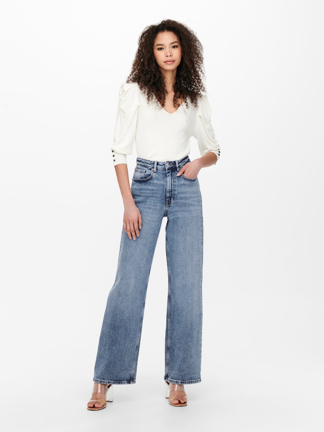 ONLJuicy life wide high waisted jeans
