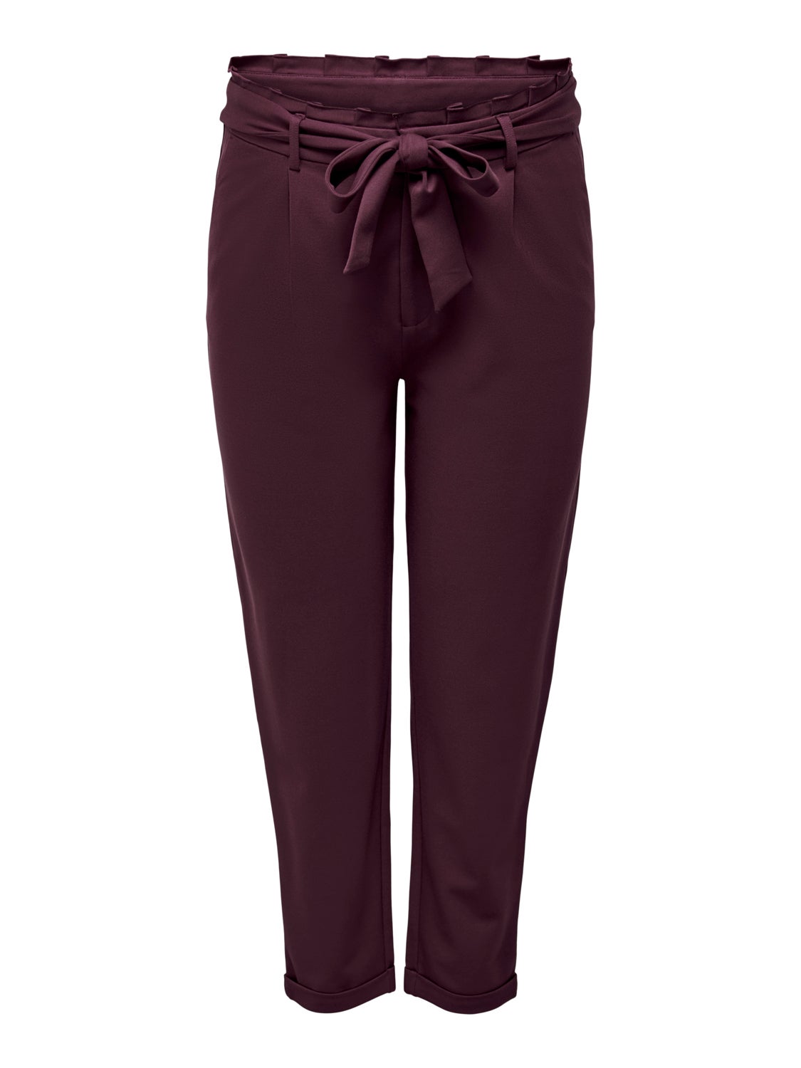 Curvy tie belt viscose pants