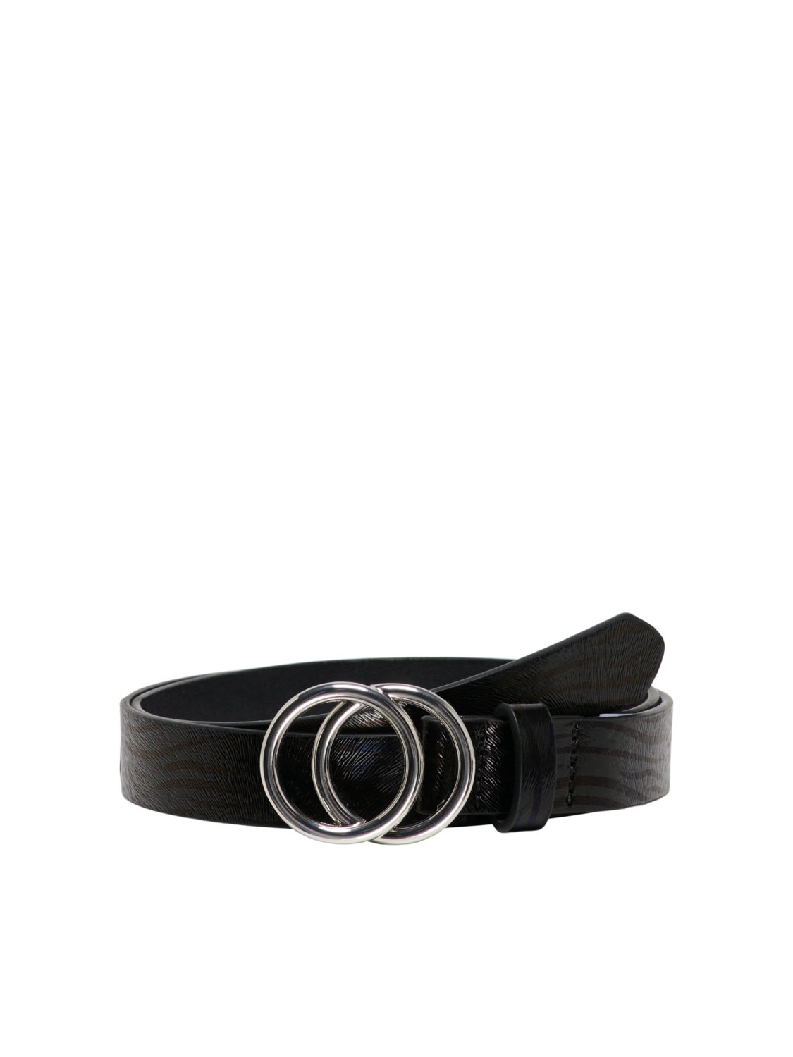 Curvy leather look belt