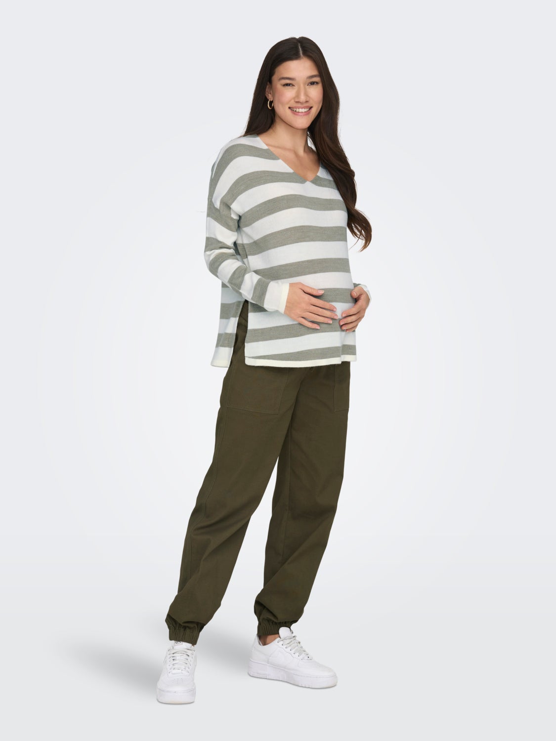 Mama striped Knitted Pullover