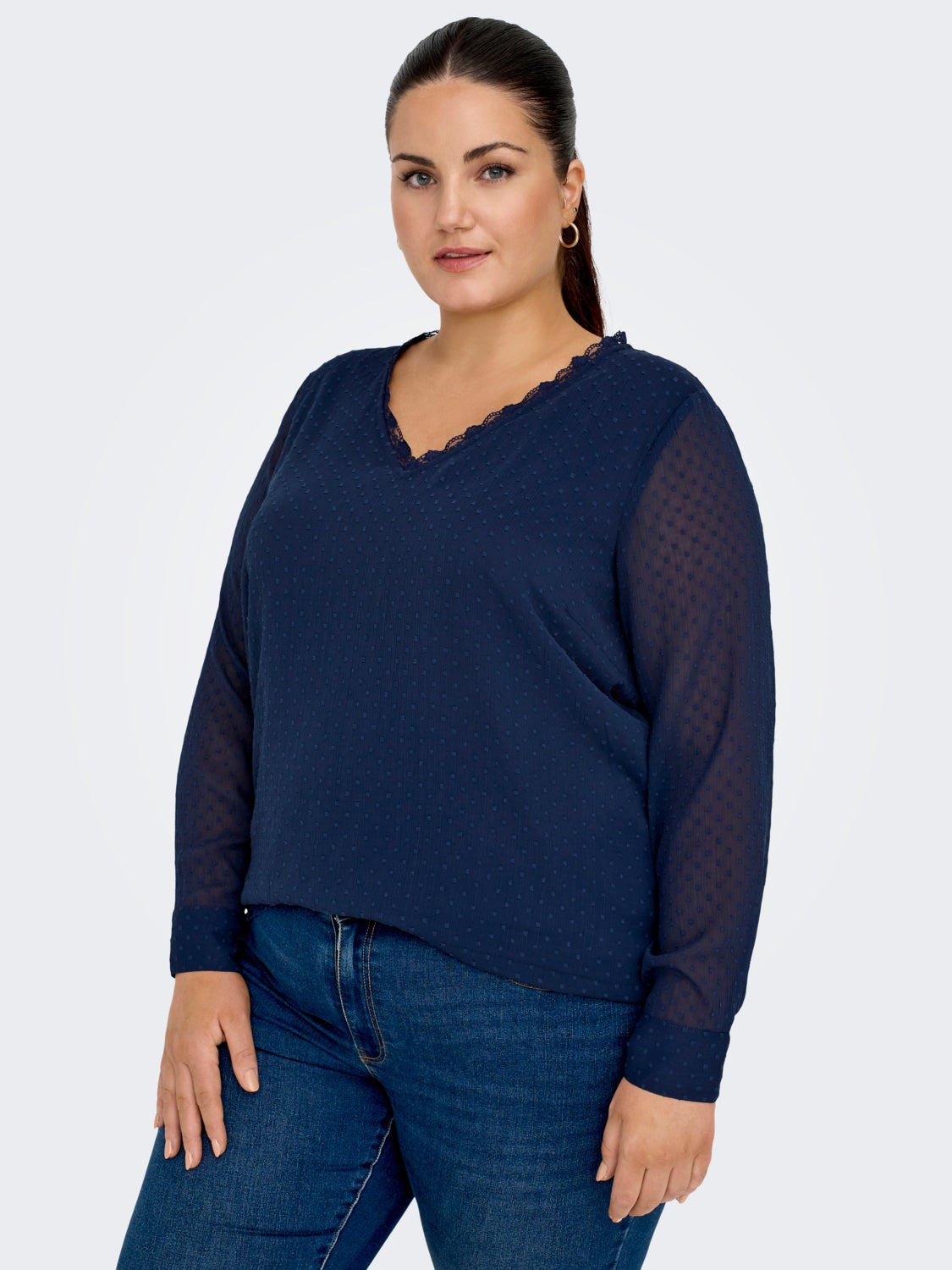 Curvy v-neck top