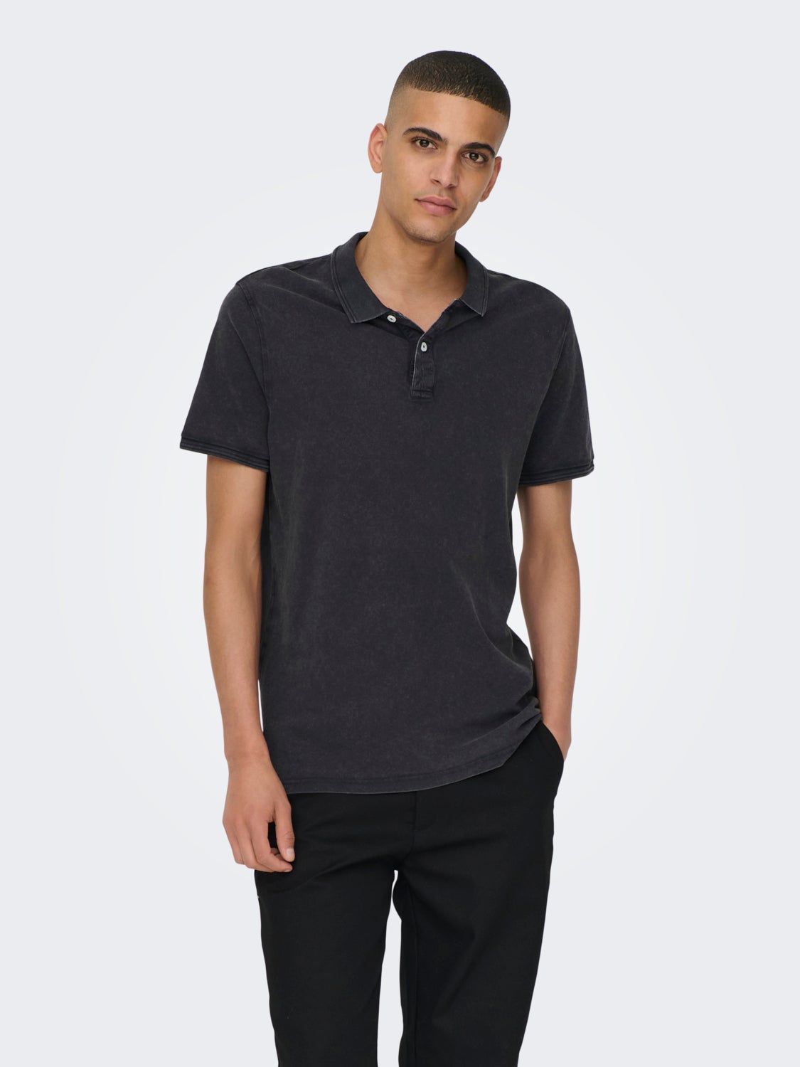 Slim Fit O-Neck Polo-Shirt
